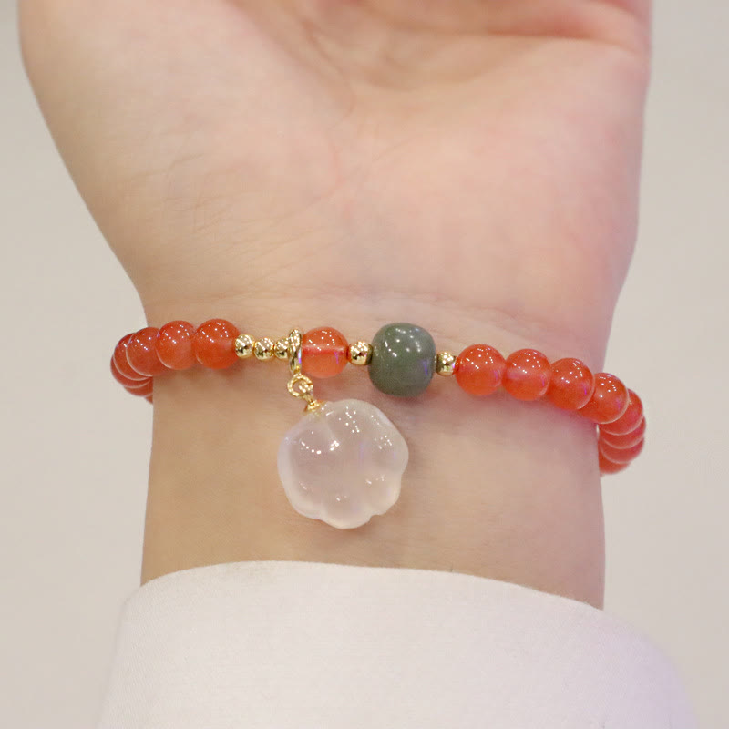 Wear FengShui Red Agate Chalcedony Cat Paw Jade Confidence Bracelet