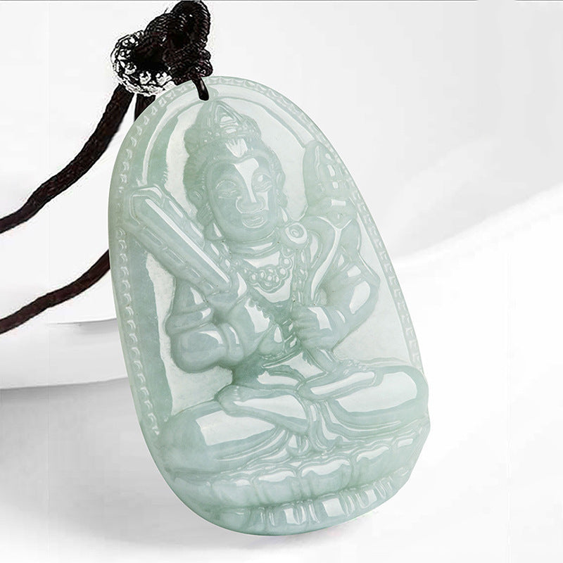 Wear FengShui Chinese Zodiac Natal Buddha Jade Wealth Prosperity Necklace Pendant