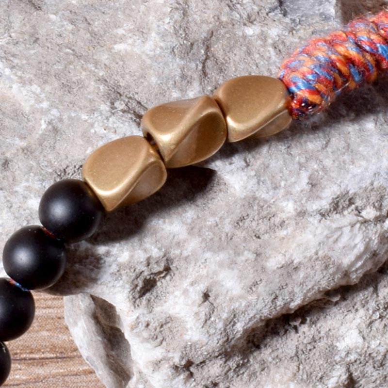 Wear FengShui Handmade Tibetan Black Onyx Tassel Bracelet