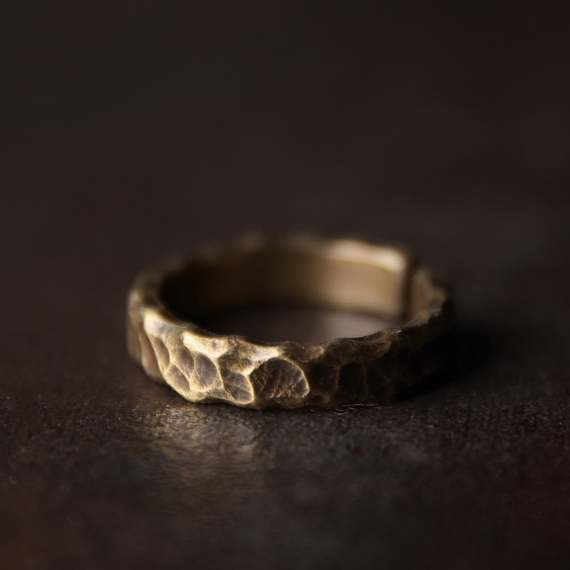 Wear FengShui Tibetan Bump Texture Design Copper Brass Luck Ring