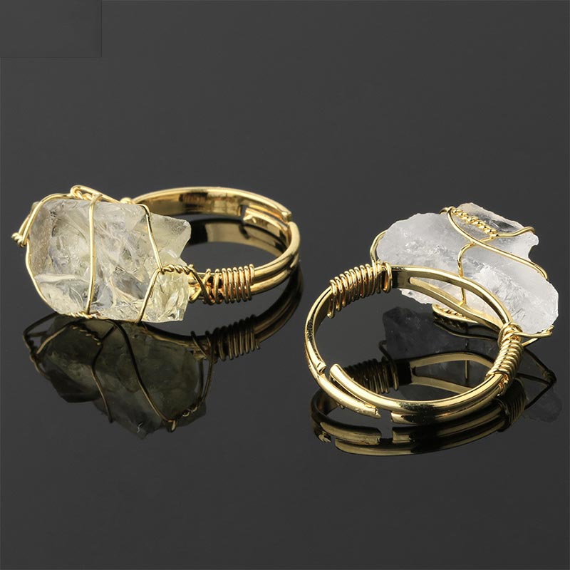 Wear FengShui Natural Crystal Gemstone Amethyst Adjustable Ring