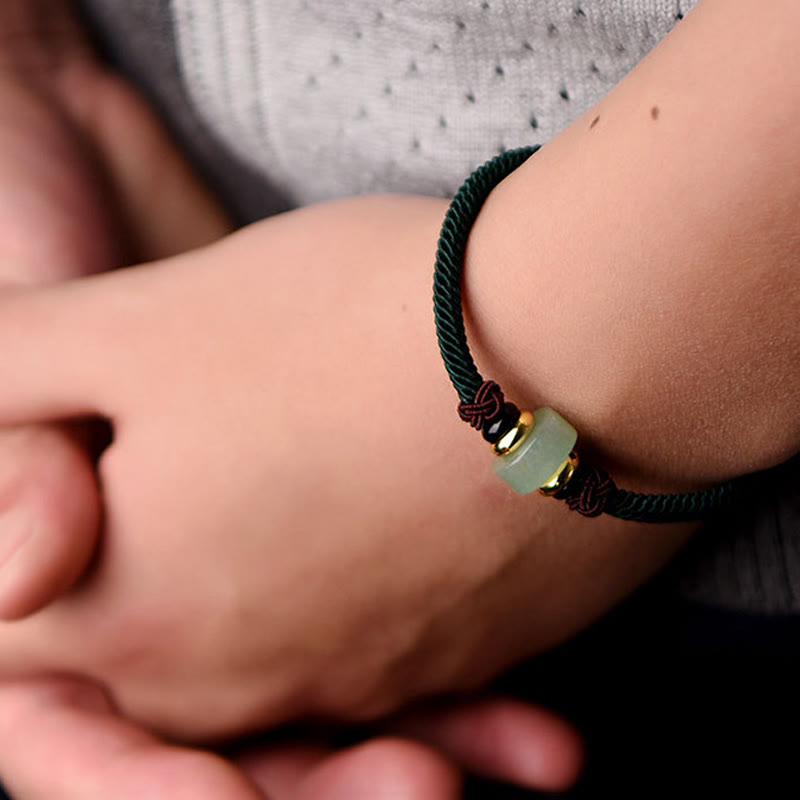 Wear FengShui Tibetan Green Aventurine Luck Braid String Bracelet