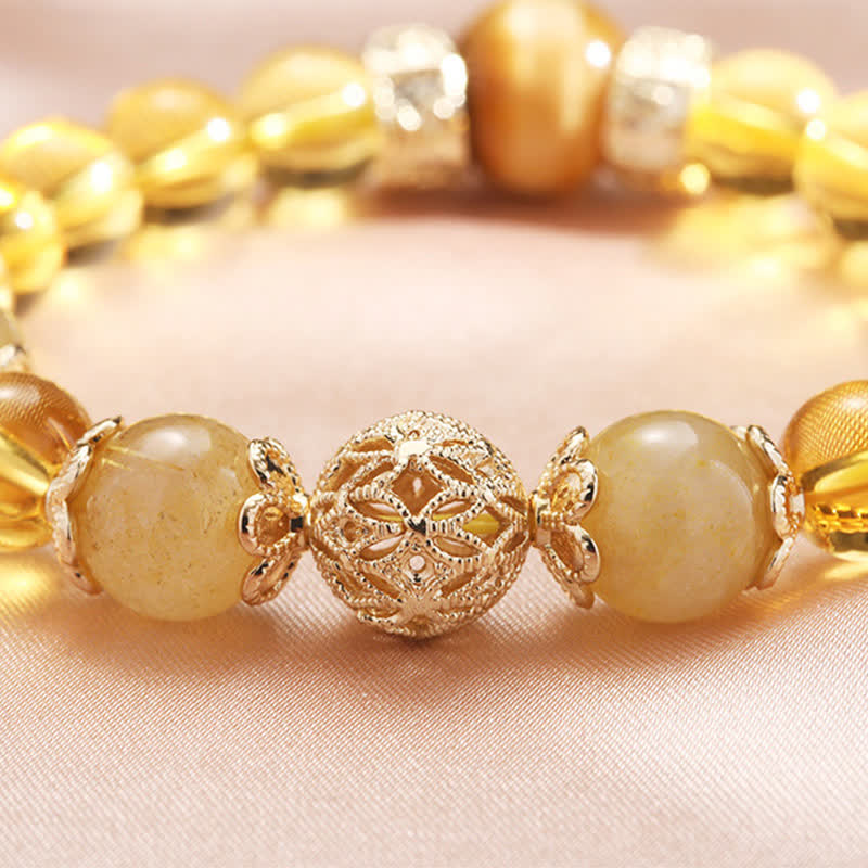 Wear FengShui Citrine Generosity Prosperity Beaded Bracelet