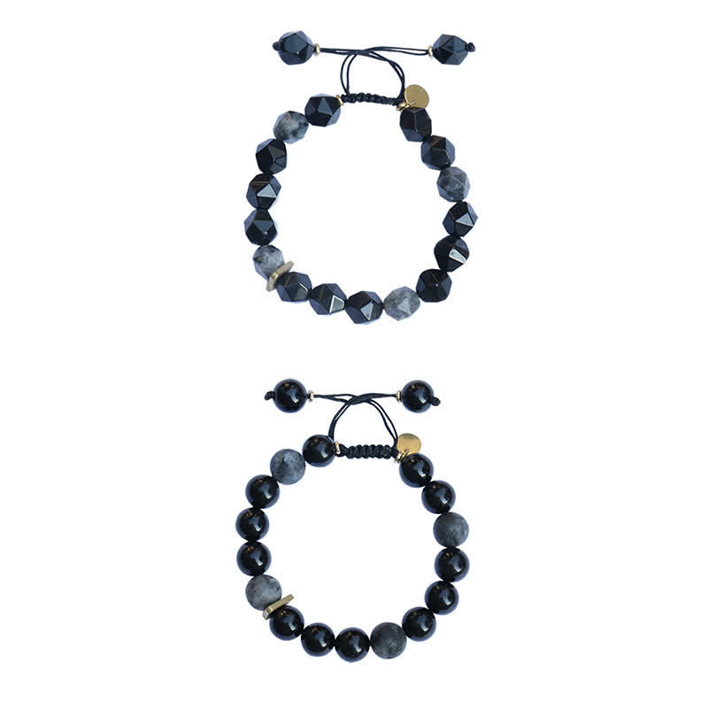 Wear FengShui Black Obsidian Black Glitter Stone Purification Bracelet