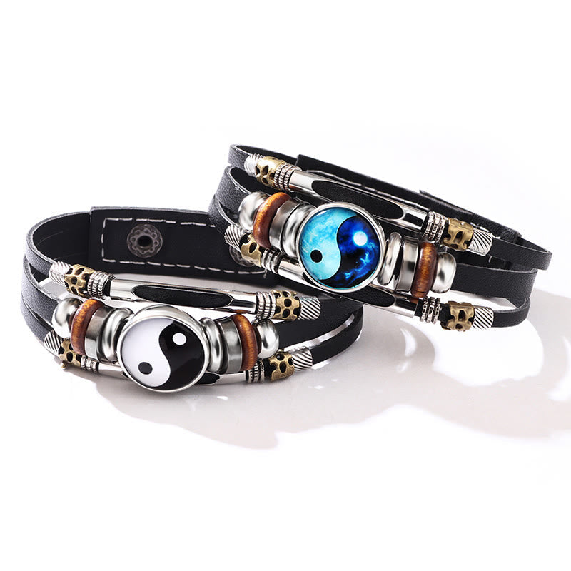 Wear FengShui Yin Yang Leather Balance Bracelet