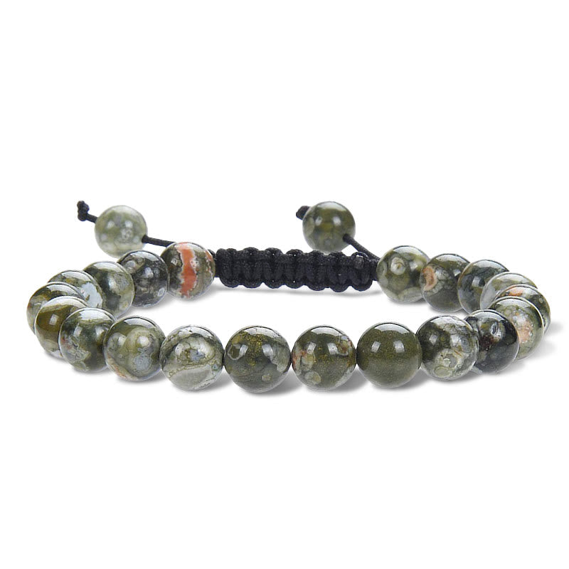 Wear FengShui Natural Healing Power Gemstone Crystal Beads Unisex Adjustable Macrame Bracelet