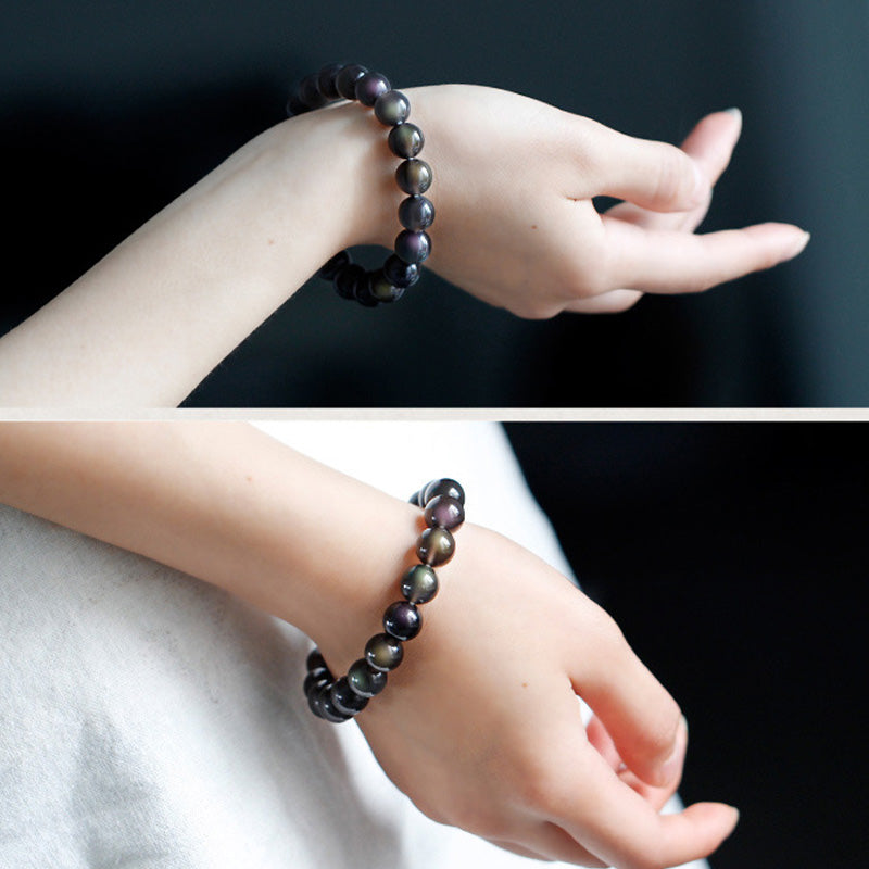 Wear FengShui Natural Rainbow Obsidian Positive Bracelet