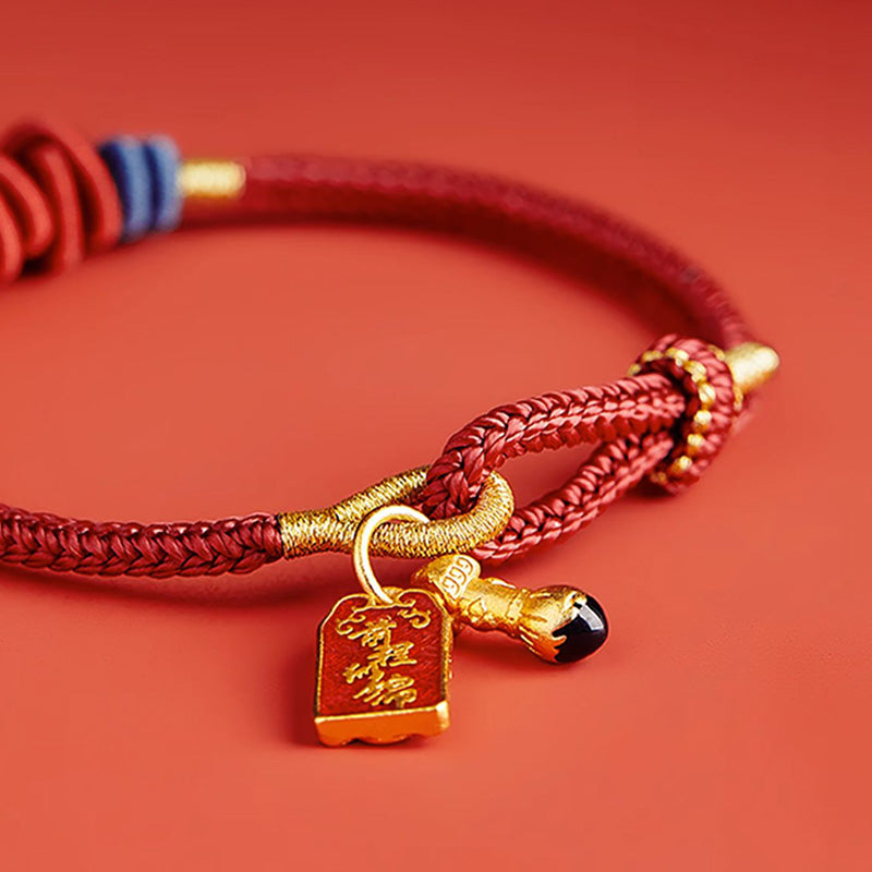 Wear FengShui 925 Sterling Silver Koi Fish Charm Wealth Success Braided Bracelet