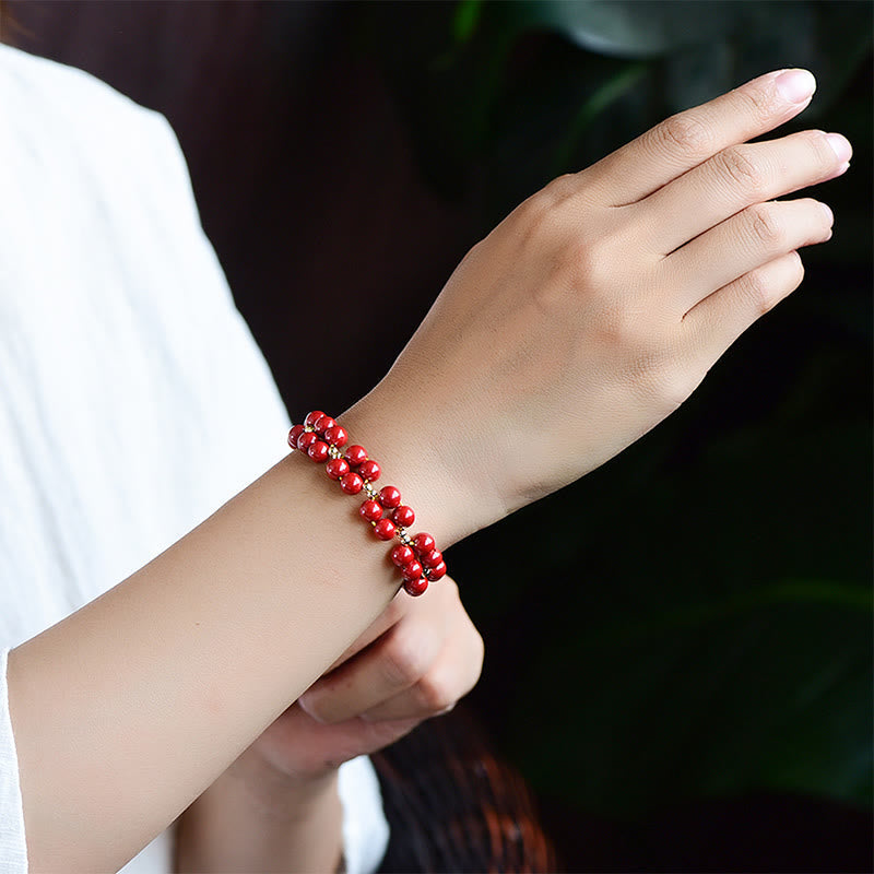 Wear FengShui Natural Cinnabar Beaded Blessing Bracelet