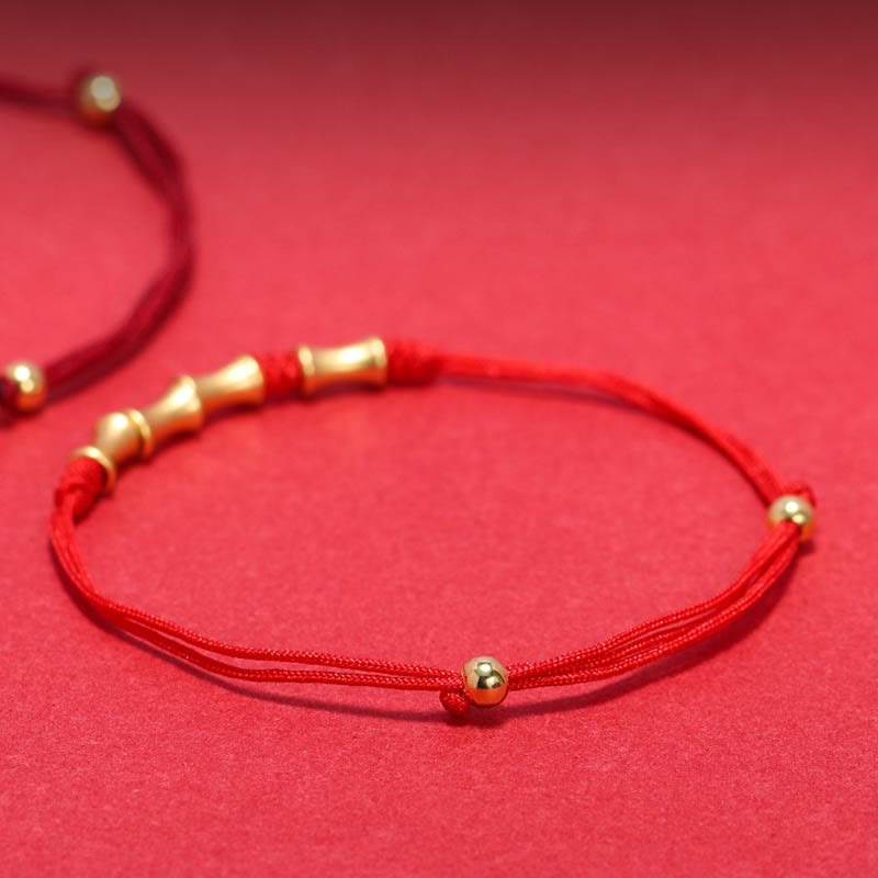 Wear FengShui 925 Sterling Silver Bamboo Design Protection Luck Braided Bracelet