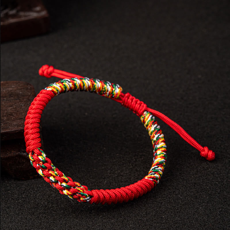 Wear FengShui Tibetan Handmade Colorful King Kong Knot Luck Braid String Bracelet