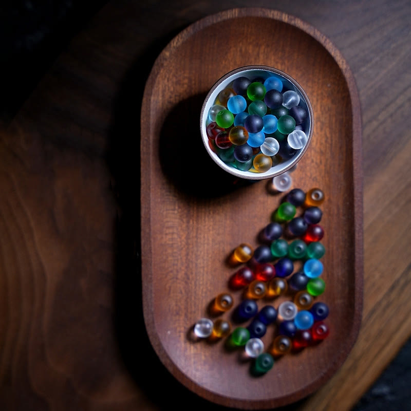 Wear FengShui Tibetan 108 Mala Beads Multicolored Liuli Glass Bead Chinese Zodiac Nine Palaces Eight Diagrams Charm Bracelet