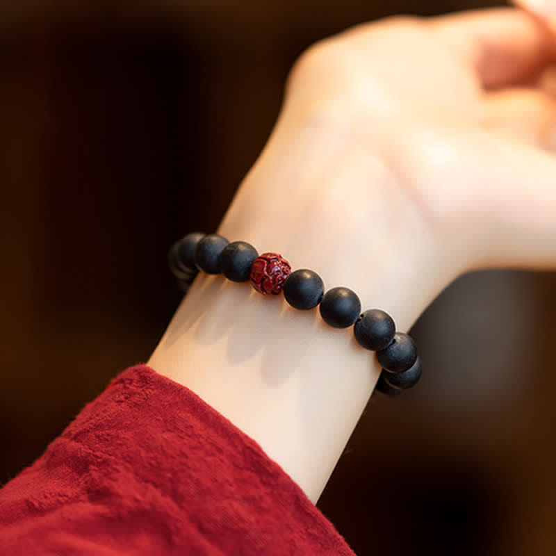 Wear FengShui Tibetan Cypress Cinnabar Lotus Healing Bracelet