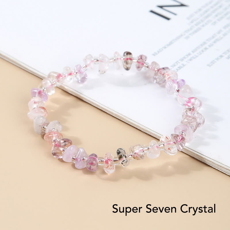 Wear FengShui Natural Irregular Shape Stone Crystal Meditation Balance Bracelet