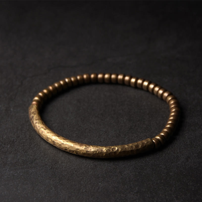 Wear FengShui Simple Design Copper Brass Bead Luck Wealth Bracelet