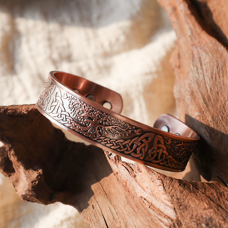 Wear FengShui Lucky Tree Of Life Balance Magnetic Adjustable Cuff Bracelet Bangle