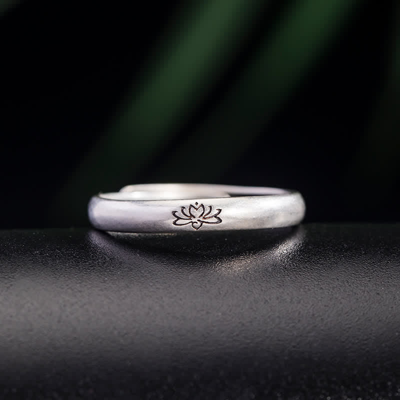 Wear FengShui 925 Sterling Silver Lotus Flower Enlightenment Ring