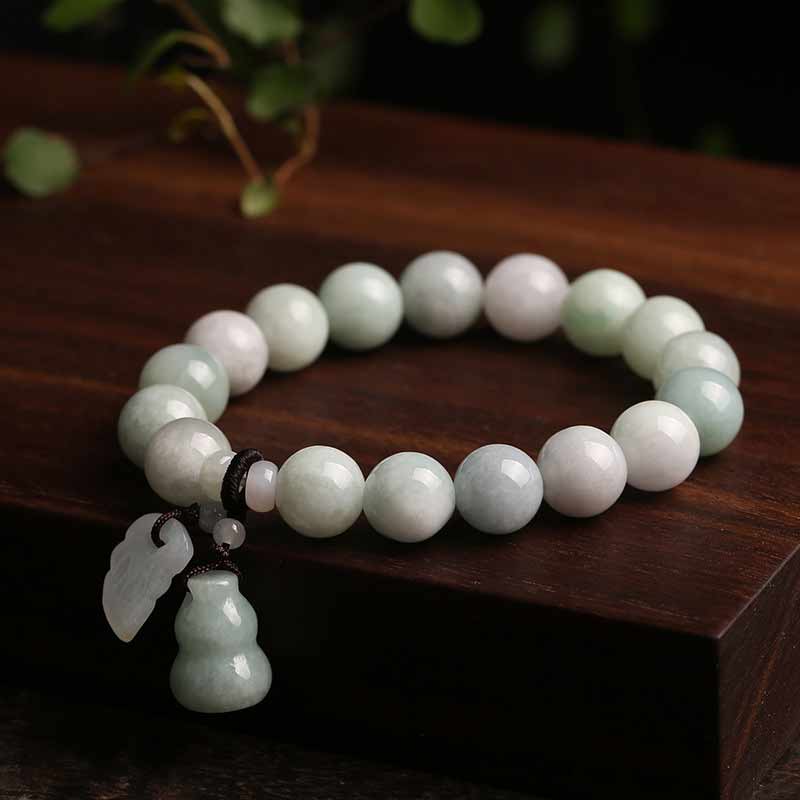 Wear FengShui Natural Jade Pi Xiu Buddha Gourd Apple Success Bracelet