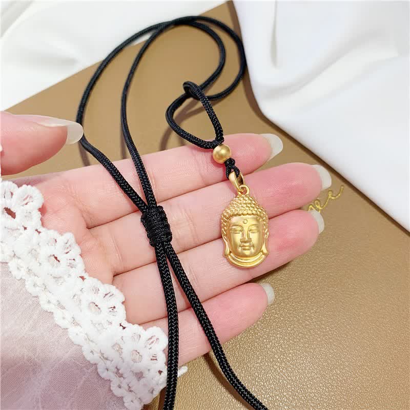 Wear FengShui Gold Buddha Copper Wealth Necklace Pendant