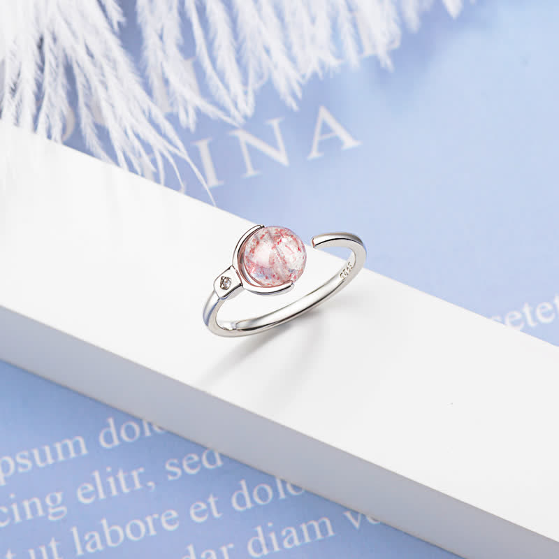 Wear FengShui Pink Crystal Soothing Rotation Ring