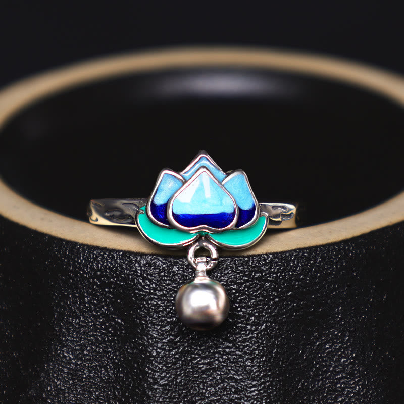 Wear FengShui Lotus Flower Pattern Enlightenment Ring