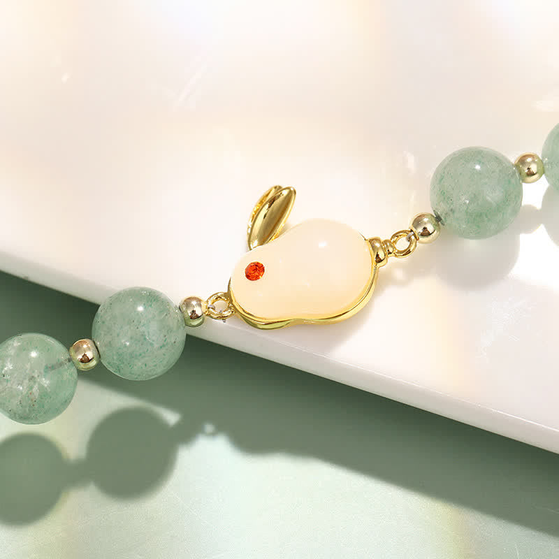 Wear FengShui Year of the Rabbit Natural Green Aventurine Luck Bead Bracelet