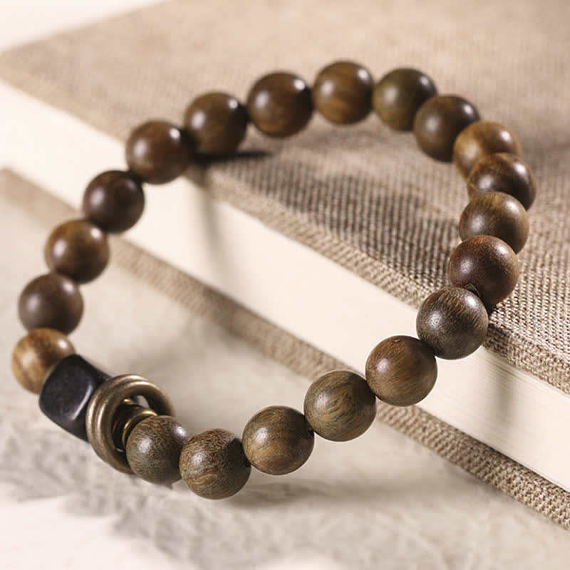 Wear FengShui Tibetan Green Sandalwood Crystal Soothing Peace Bracelet