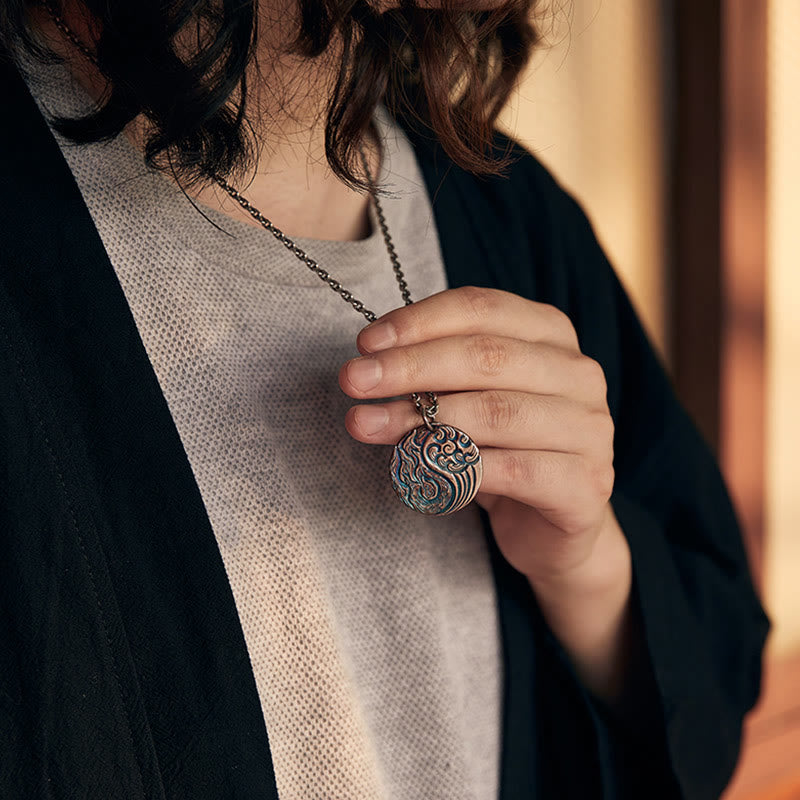 Wear FengShui 990 Sterling Silver Yin Yang Water and Fire Balance Necklace Pendant