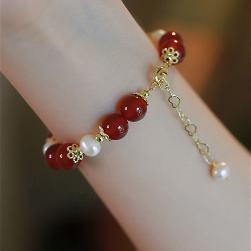 Wear FengShui Red Agate Pearl Confidence Self-acceptance Bracelet