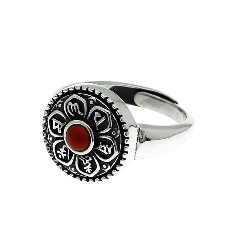 Wear FengShui Tibetan Om Mani Padme Hum Peace Rotatable Ring