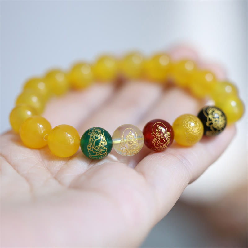 Wear FengShui Five Elements God of Wealth Various Agate Crystal Wealth Bracelet