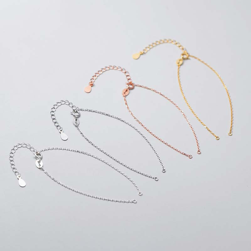 Wear FengShui 925 Sterling Silver Semi-finished Chain Blessing Bracelet