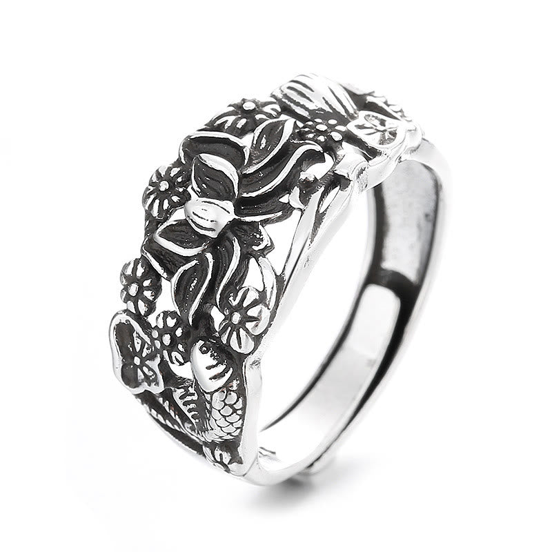 Wear FengShui Lotus Symbol Koi Fish Enlightenment Ring