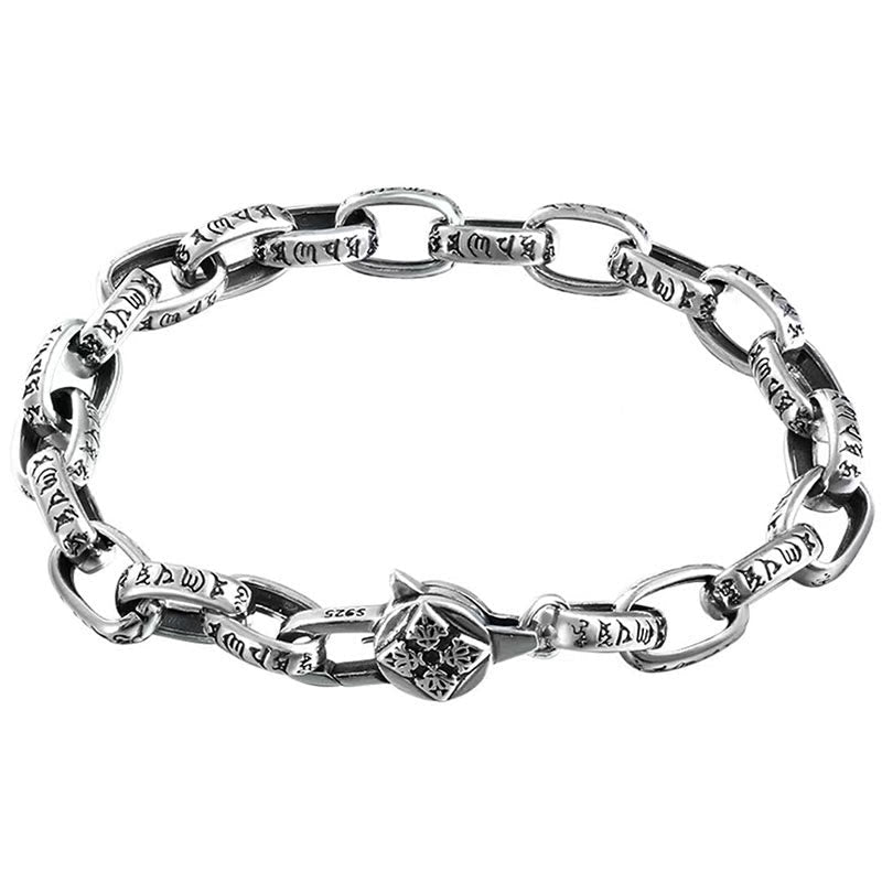 Wear FengShui 925 Sterling Silver Six True Words Wisdom Calm Bracelet