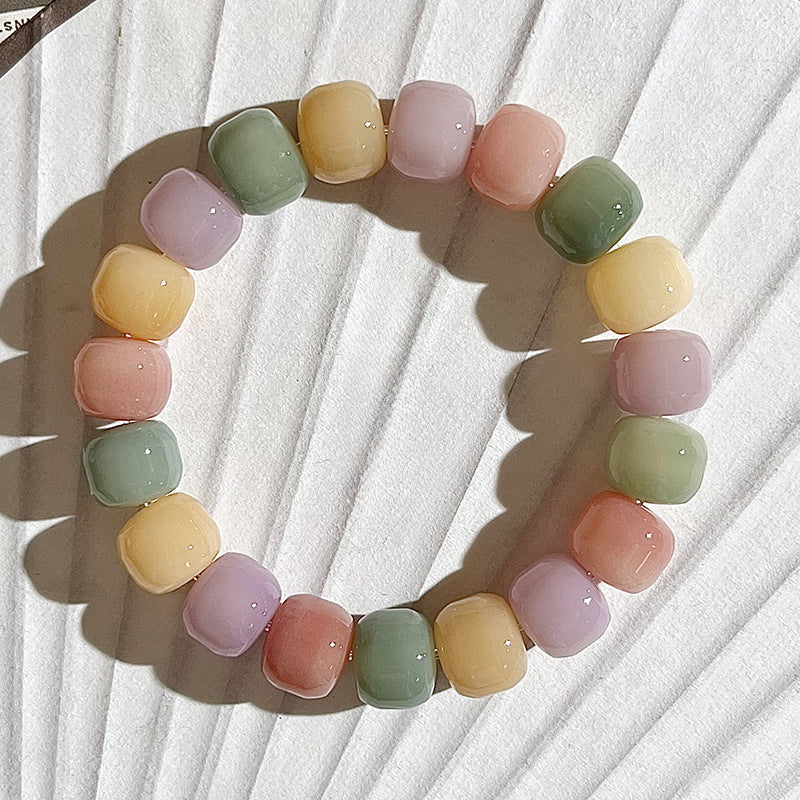 New Bodhi Bracelet with Burger-Shaped Beads (Multiple Colors Available)