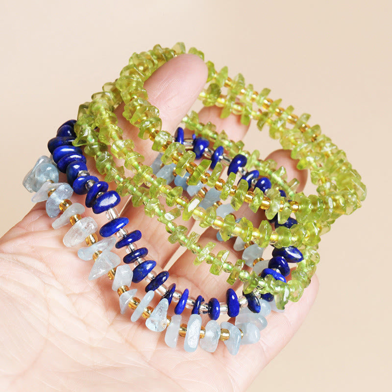 Wear FengShui Natural Irregular Shape Stone Crystal Meditation Balance Bracelet