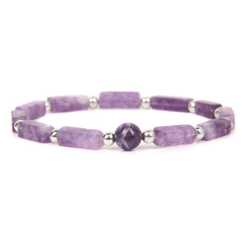 Wear FengShui Natural Crystal Amethyst Tiger Eye Spiritual Balance Bracelet