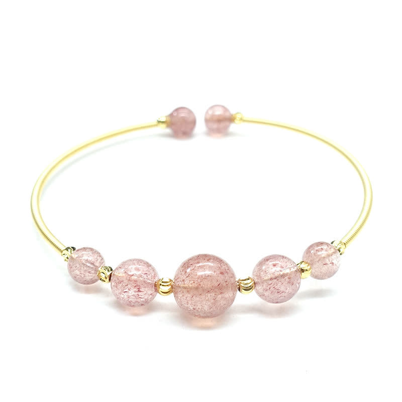 Wear FengShui Natural Strawberry Quartz Love Healing Bracelet Bangle