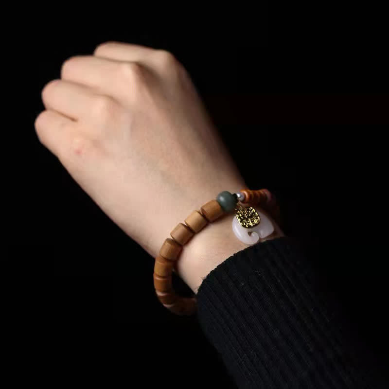 Wear FengShui Sandalwood Jade Elephant Protection Bracelet