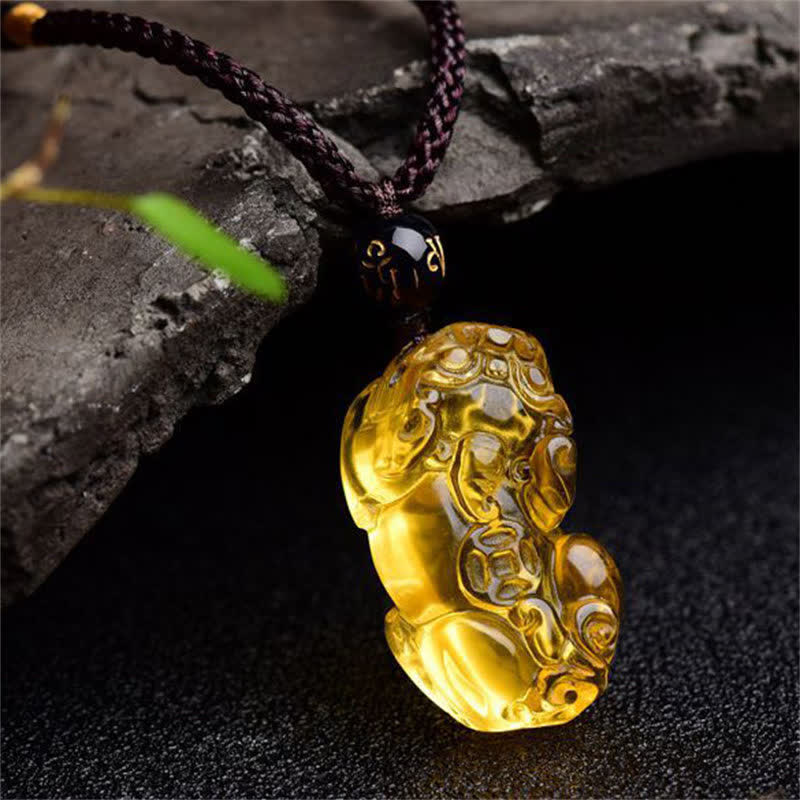 Wear FengShui FengShui Citrine PiXiu Wealth Necklace Pendant