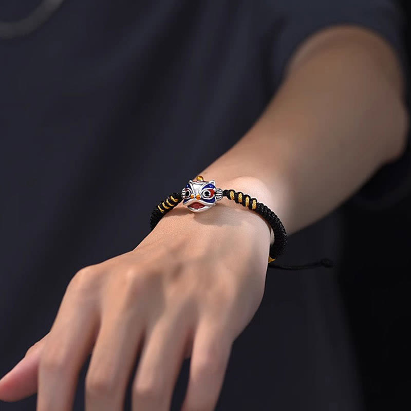 Wear FengShui Handmade Dancing Lion Luck Braided String Bracelet
