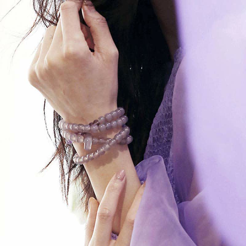 Wear FengShui Natural Amethyst Crystal Meditation Healing Bracelet