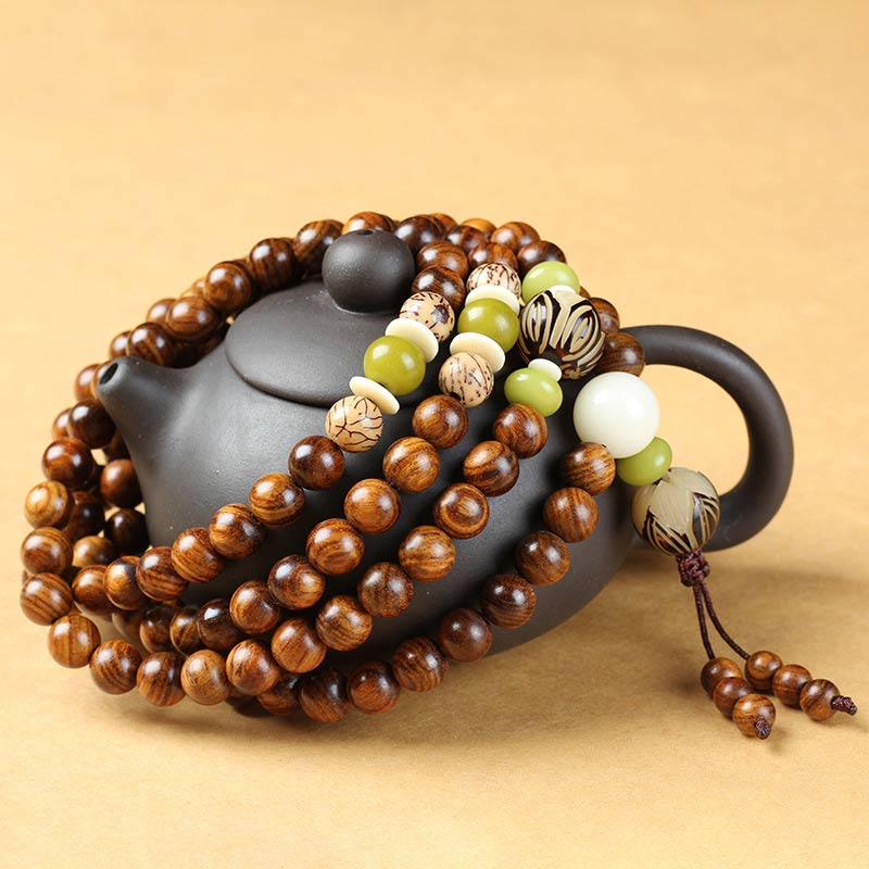 Wear FengShui Tibetan Rosewood Mala Protection Calm Bracelet