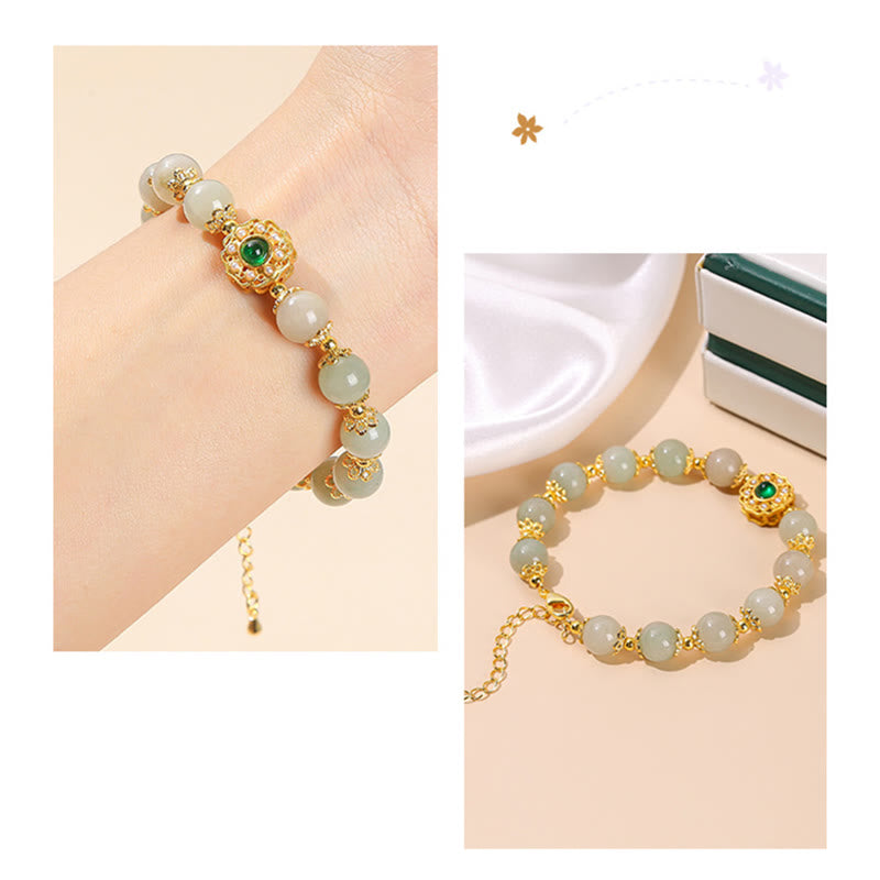 Wear FengShui Natural Jade Prosperity Bead Chain Bracelet