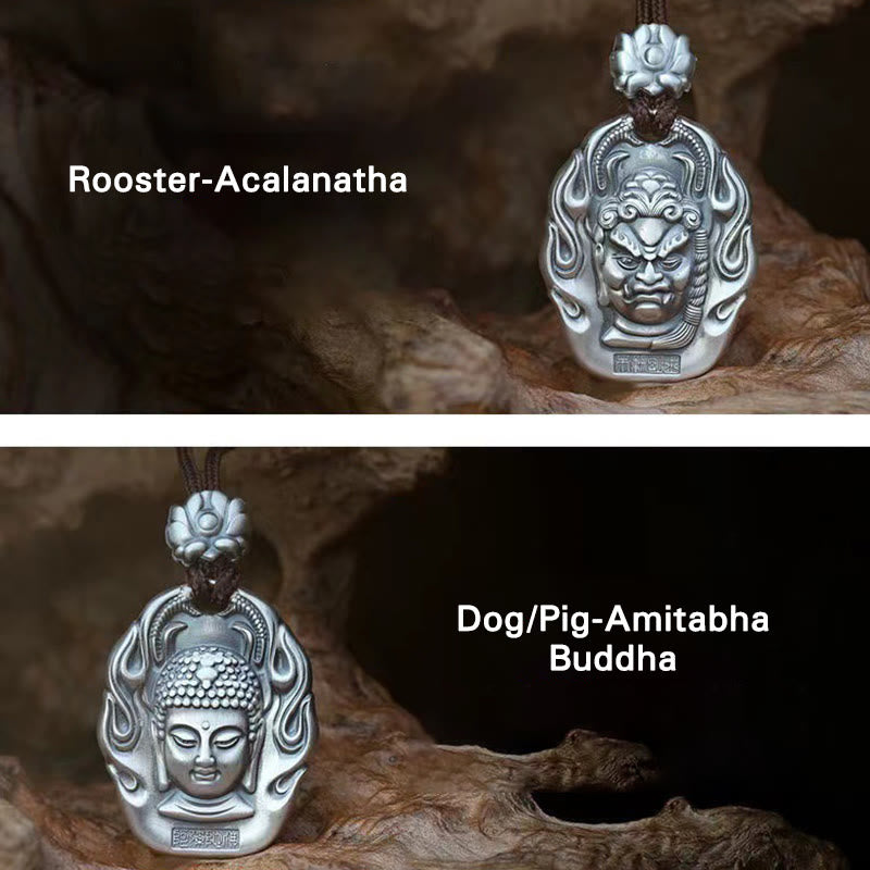 Wear FengShui Chinese Zodiac Natal Buddha Om Mani Padme Hum Lotus Compassion Necklace Pendant