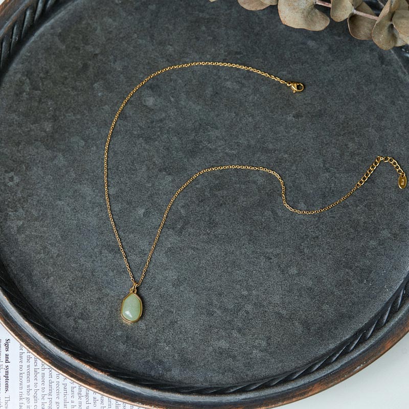 Wear FengShui Natural Green Aventurine Amethyst Rose Quartz Blessing Necklace Pendant