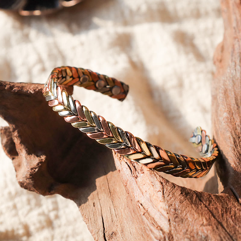 Wear FengShui Vintage Magnetic Copper Adjustable Cuff Bracelet Bangle