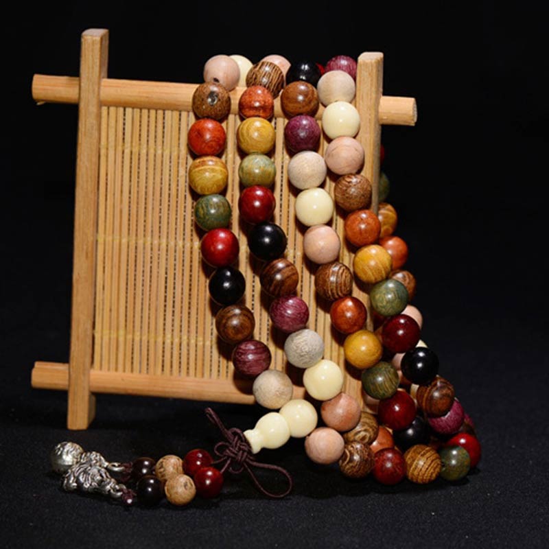 Wear FengShui  108 Beads Wenge Wood Mala Blessing Meditation Bracelet