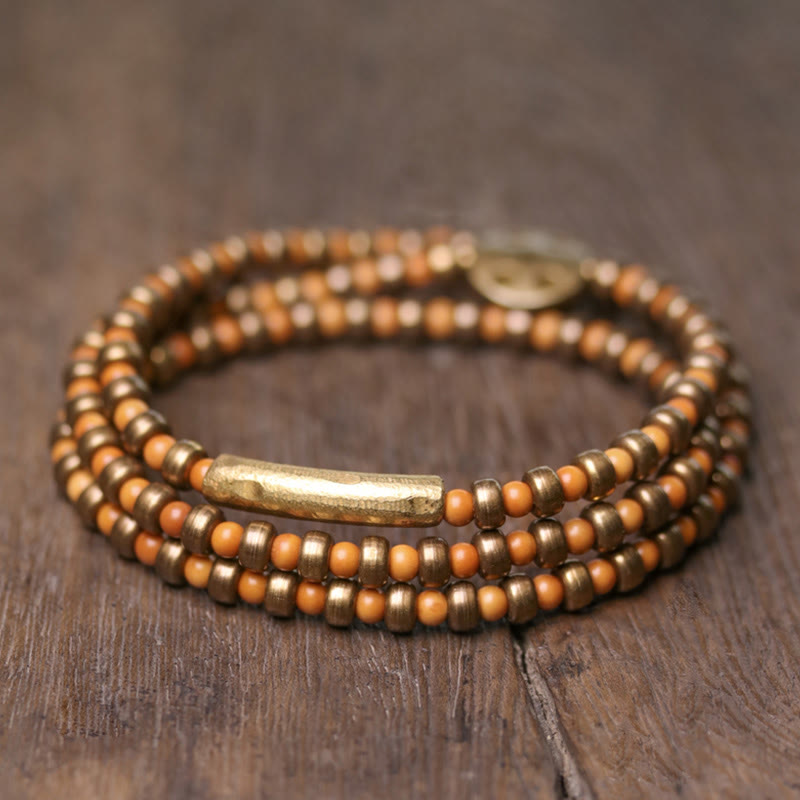 Wear FengShui Retro Olive Pit Copper Wealth Bracelet