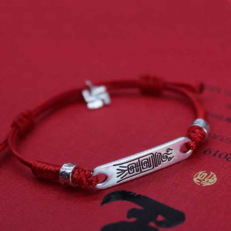 Wear FengShui 925 Sterling Silver Red String Luck Strength Braid Bracelet